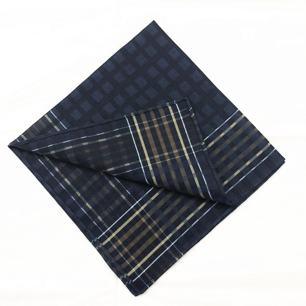 43公分纯棉男士手帕 大手绢男士 柔软韩版 暗提花格子手巾