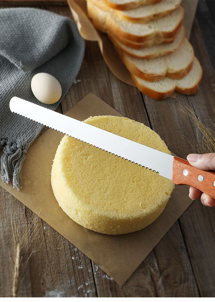 面包刀锯齿刀切片刀细齿蛋糕刀西点刀吐司分层粗齿无齿刀烘焙切刀