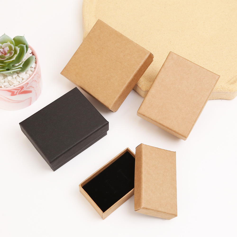 Factory Direct Sales Tiandigai Kraft Paper Jewelry Box Ring Necklace Bracelet Ornament Jewelry Gift Packaging Box