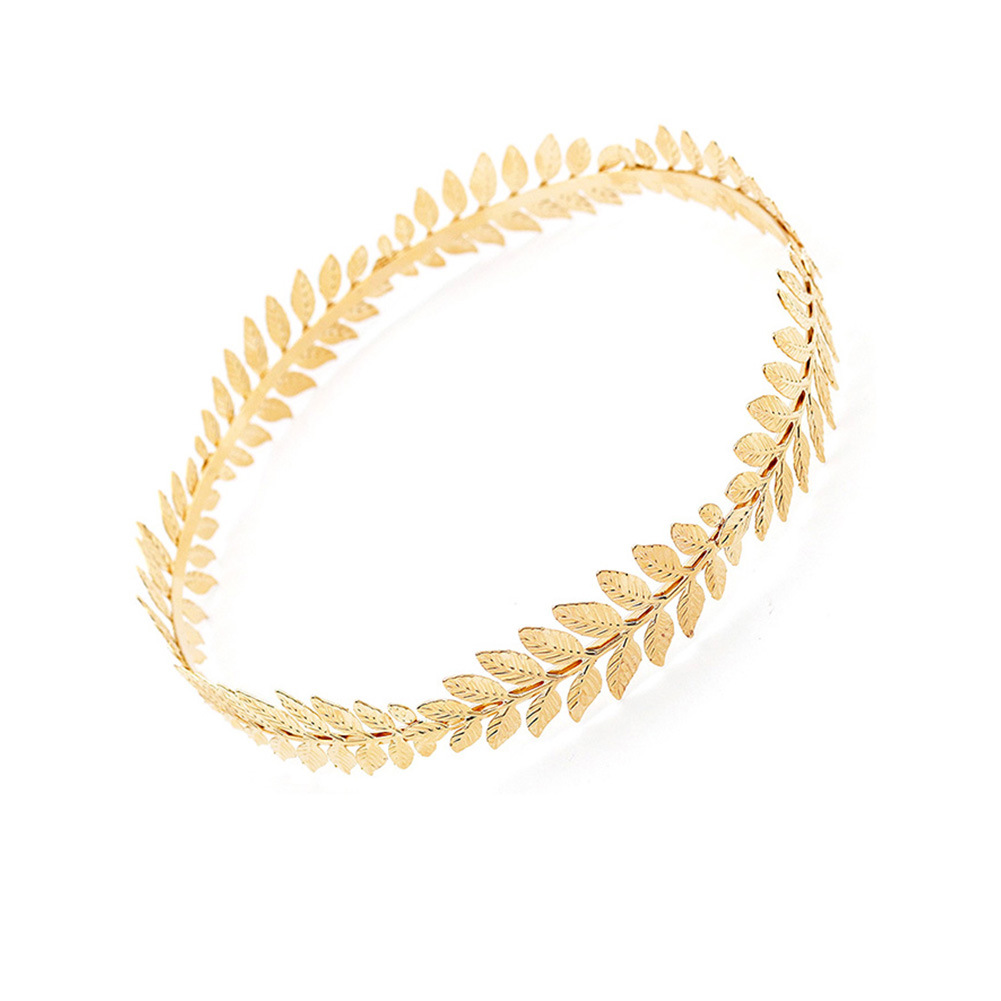亚马逊爆款圆形发箍巴洛克复古金色橄榄枝皇冠新娘森系婚礼头饰品