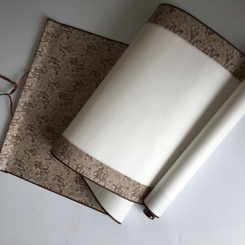 毛笔纸裱画纸裱好的空白宣纸书画挂画纸空白卷轴空白纸 长卷挂轴