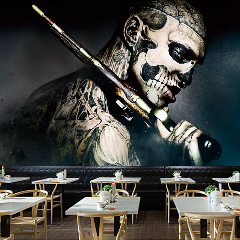 刺青工作室纹身店壁画图案墙布广告海报宣传画工作室背景布墙挂毯