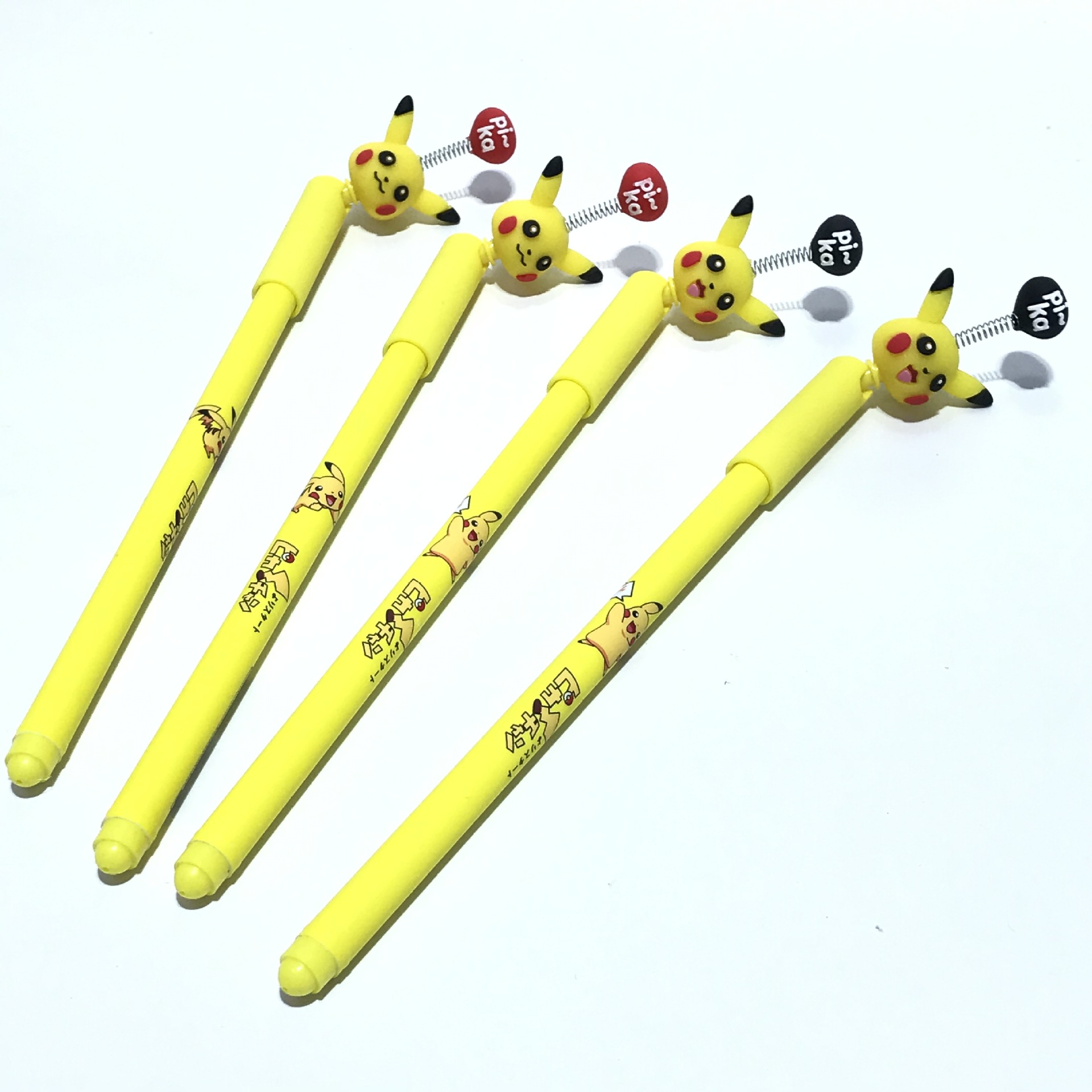 62702笔卡通萌宠精灵宠物皮卡丘中性笔弹簧减压摇摆水笔文具奖品