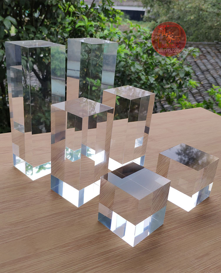 批发亚克力方块高透明有机玻璃方柱方砖珠宝首饰底托商品底座装饰