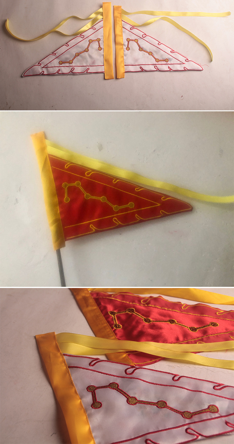 3米七星旗 道教令旗 刺绣 五色龙旗 五营令旗 三角龙旗正一法器