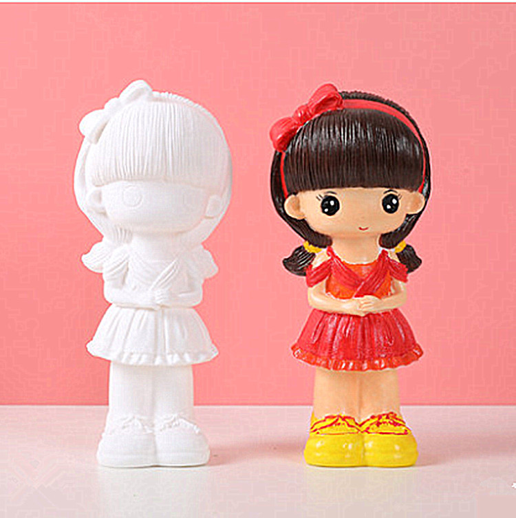 大号不易摔坏s款搪陶娃娃天使公主卡通存钱罐涂色涂鸦非石膏陶瓷