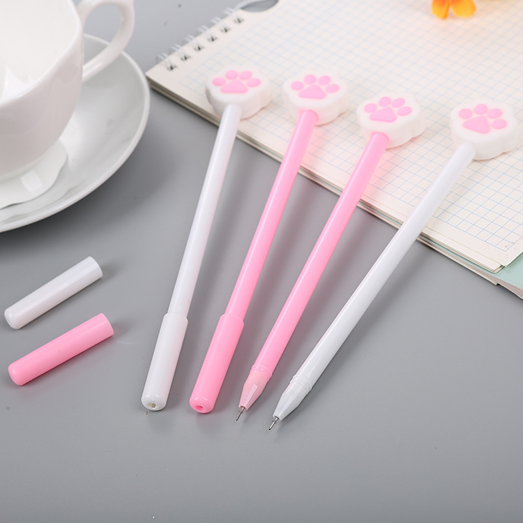 Cartoon Bear Hand-Shaped Brush Gel Pen Creative Student Pen Cute Learning Office Supplies Black Water-Based Sign Pen Wholesale