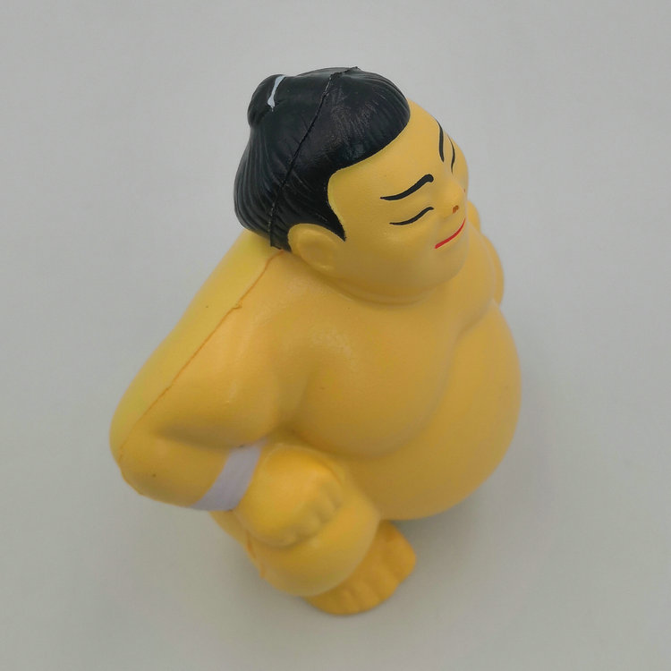 实心中回弹pu发泡卡通公仔日本相扑造型玩具压力弹力球stressball