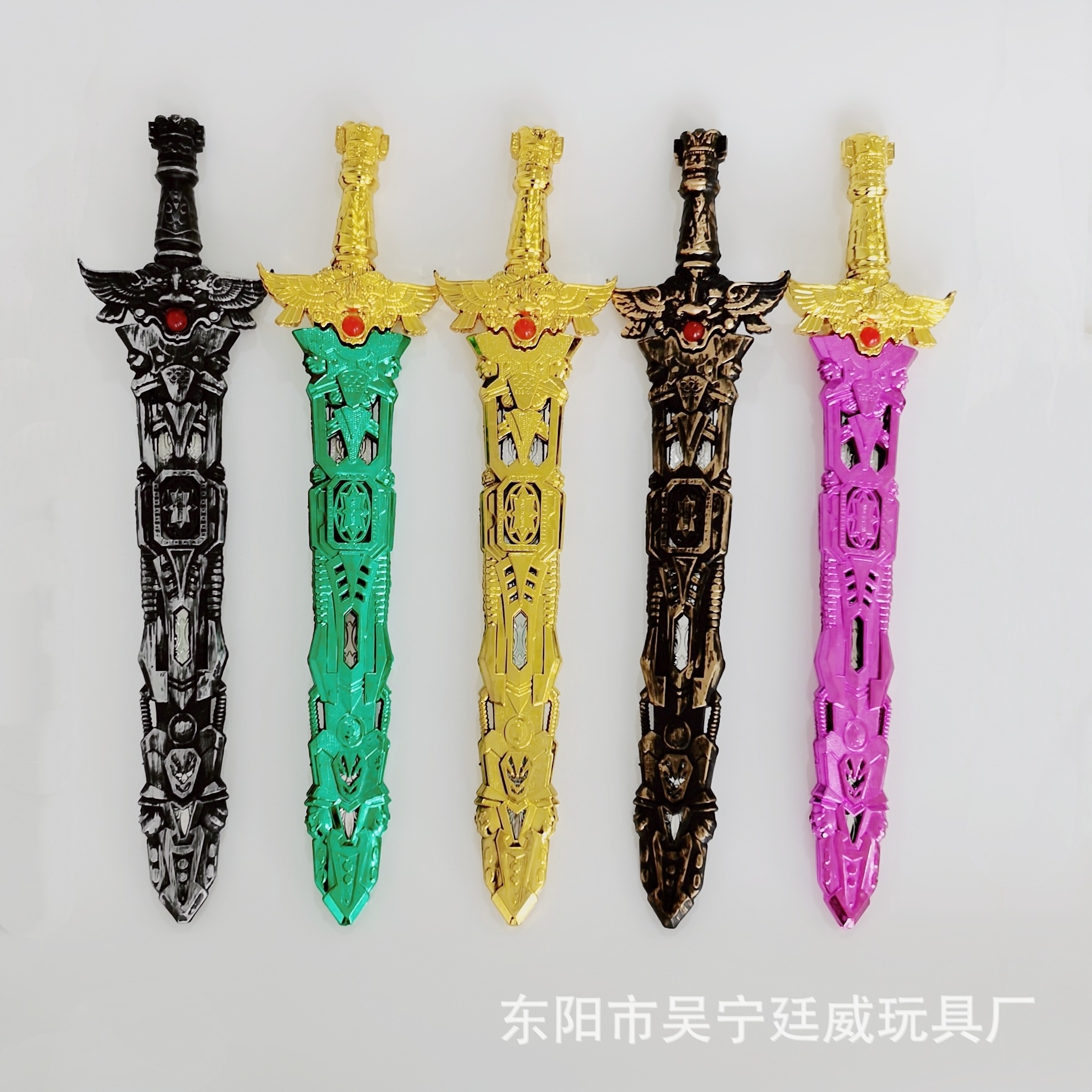 厂家直销儿童玩具塑料仿真刀剑兵器668飞天剑道具出口中东欧美