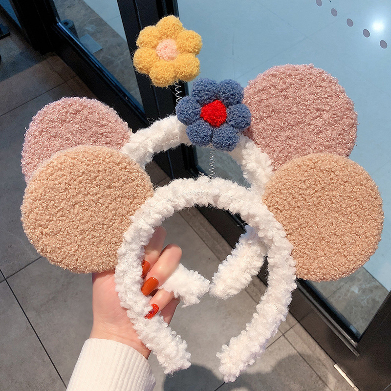 Face Wash Hair Bands Female Online Influencer Cute Super Cute Mickey Female Cartoon Little Flower Beauty Hair Band Funny Ear Headband