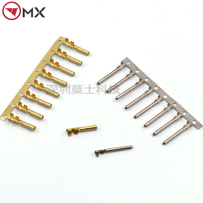 5mm压线圆管端子母插头圆形铜针冷压裸端头