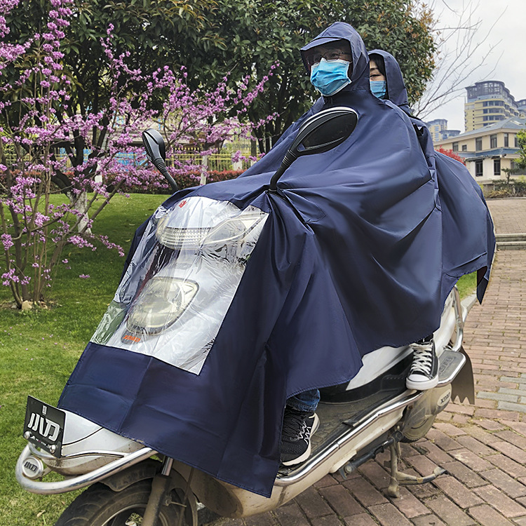 Wholesale Electric Car Poncho Thickened Single Double Motorcycle Oxford Cloth Adult Raincoat Outdoor Riding Rain Cape