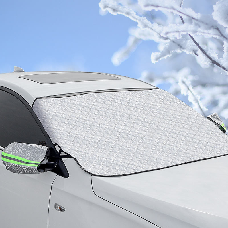 Car Snow Cover Winter Front Windshield Glass Antifreeze Cover Winter Front Windscreen Sun Shade Thickening Snow and Frost Proof Cover Cloth