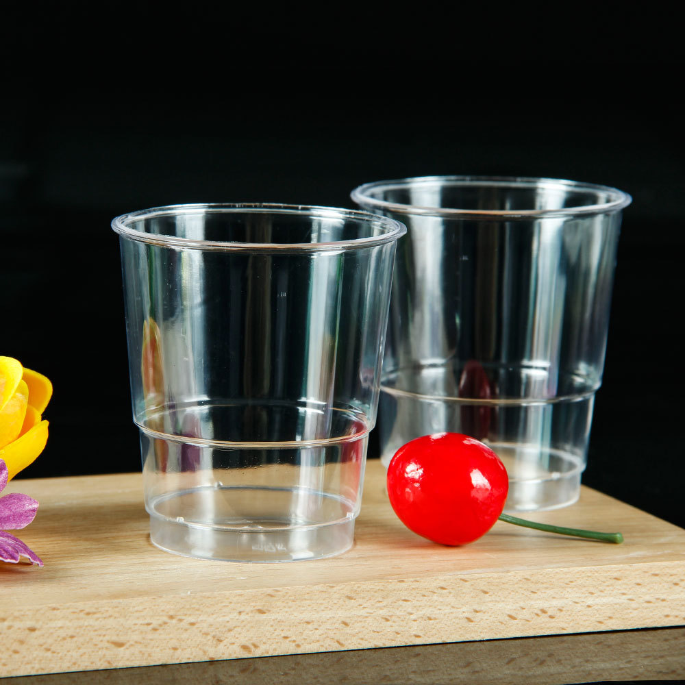 一次性杯子航空杯透明水杯茶杯现货加厚硬质塑料饮杯商家用太空杯