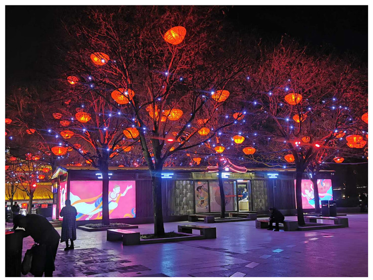 网红灯笼定做渐变色道路亮化工程户外景区景观氛围街道树挂装饰灯