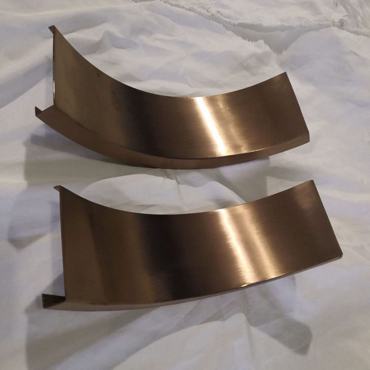 侧面拉弯天花镜面黑钛圆弧角 吊顶圆形玫瑰金不锈钢u型槽 可定做