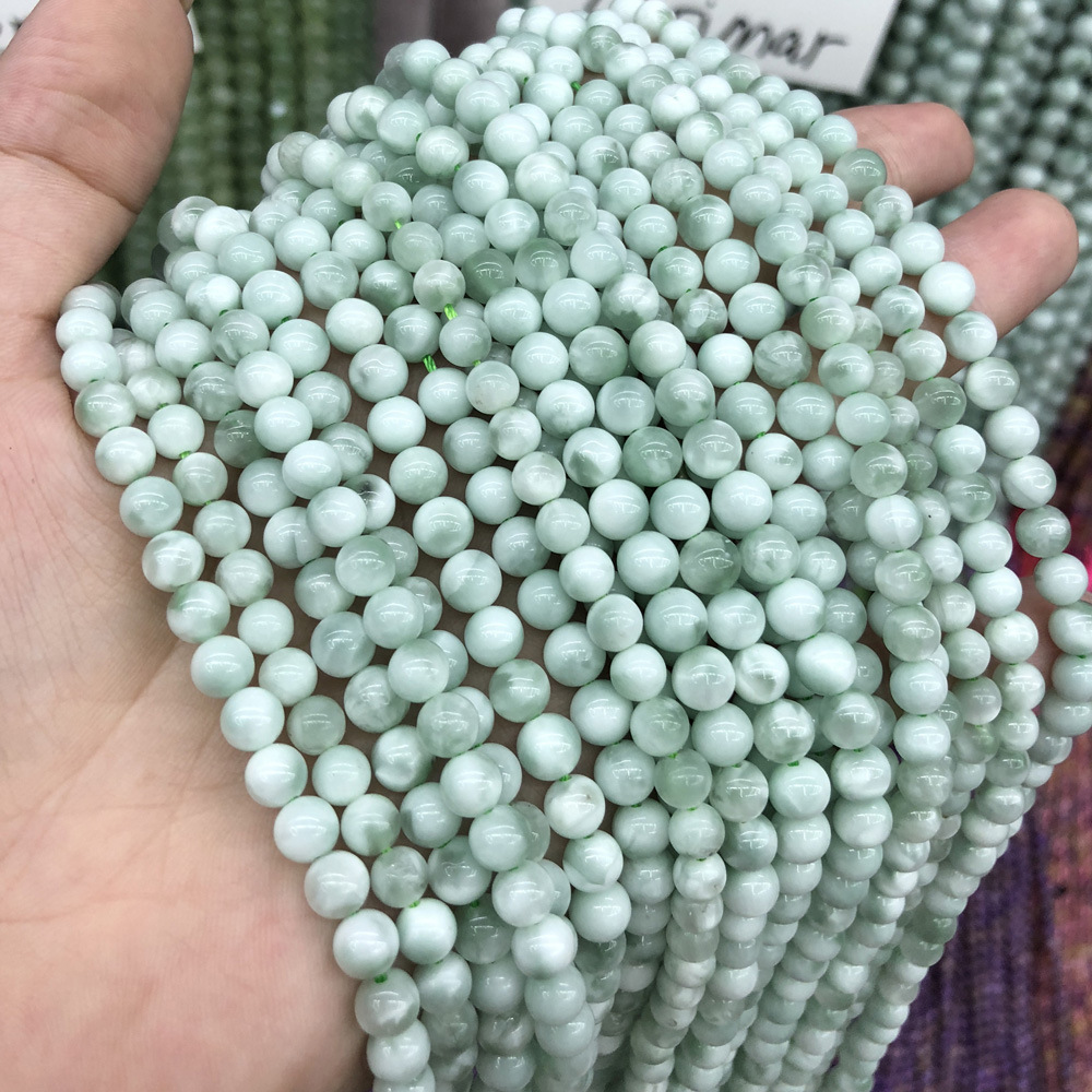 天然石头半宝石天然绿天使石(绿海纹石)用diy饰品配件制作批发