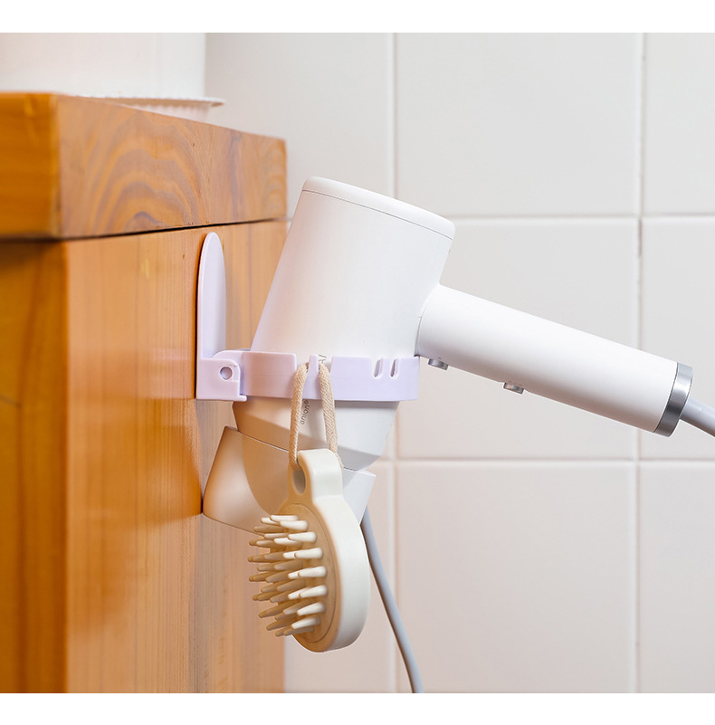 可收缩浴室吹风机架简易免打孔卫生间挂风筒架电吹风架子不占地