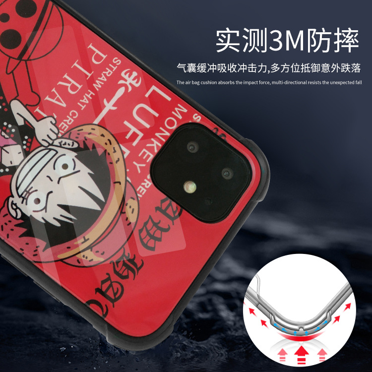 Applicable to Iphone14 Four-Corner Drop-Resistant Airbag Painted Glass Shell All-Inclusive TPU + PC Set Beer Two-in-One Protective Case