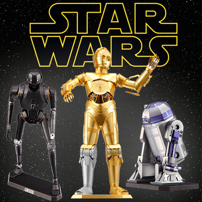 拼酷r2d2 k-2so c-3po金属拼图立体星球大战授权机器人