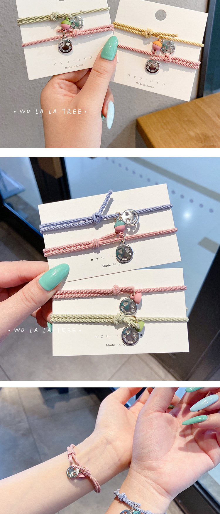 扎头森系小皮筋磁铁相吸手绳女网红ins头绳两用情侣款手链发绳