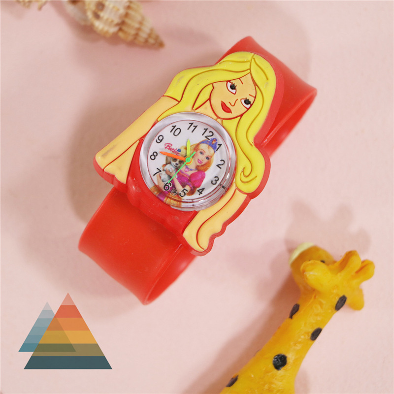 Cartoon Cartoon Pointer Children's Toy Watch Patting Watch Elementary School Student Ring Pop Electronic Quartz Silicone Watch