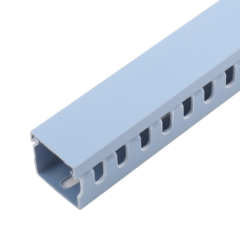 30x30蓝色开口压线槽 明装蓝色方形行线槽 绝缘电线塑料线槽盒