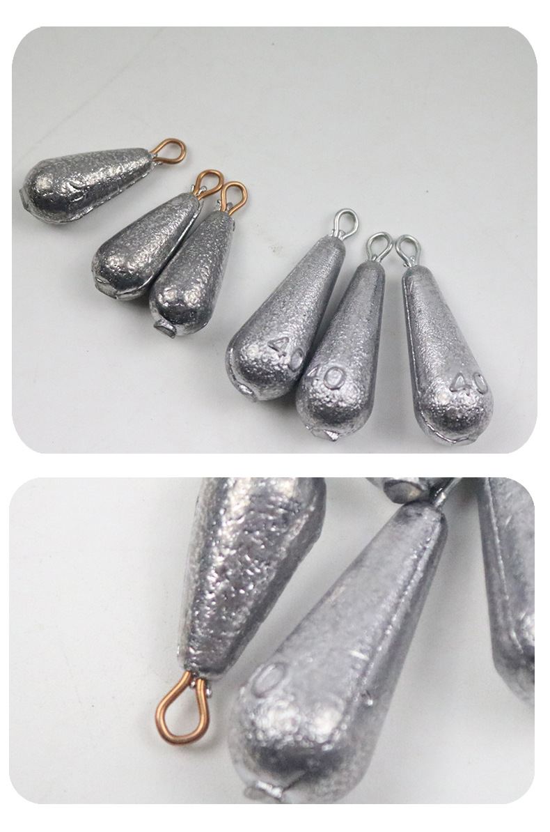 批发水滴铅坠 水滴形带环铅坠 渔具用品批发