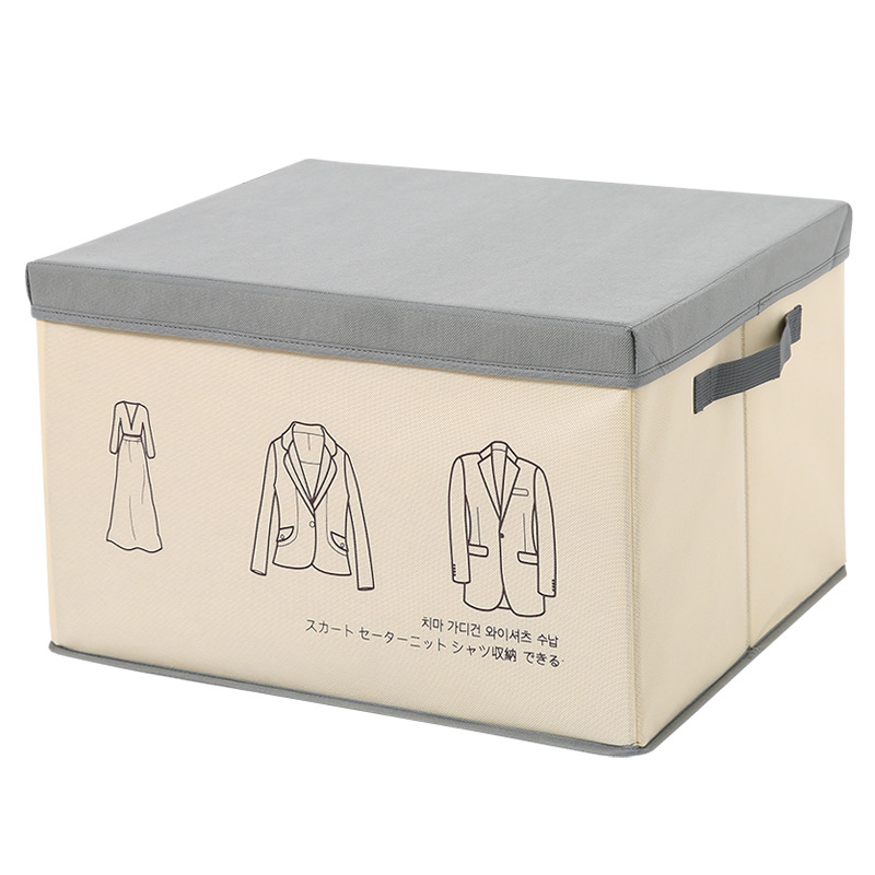 Home Fabric Covered Storage Box Wardrobe Storage Box Non-Woven Fabric Household Folding Box Printed Soft Storage Box