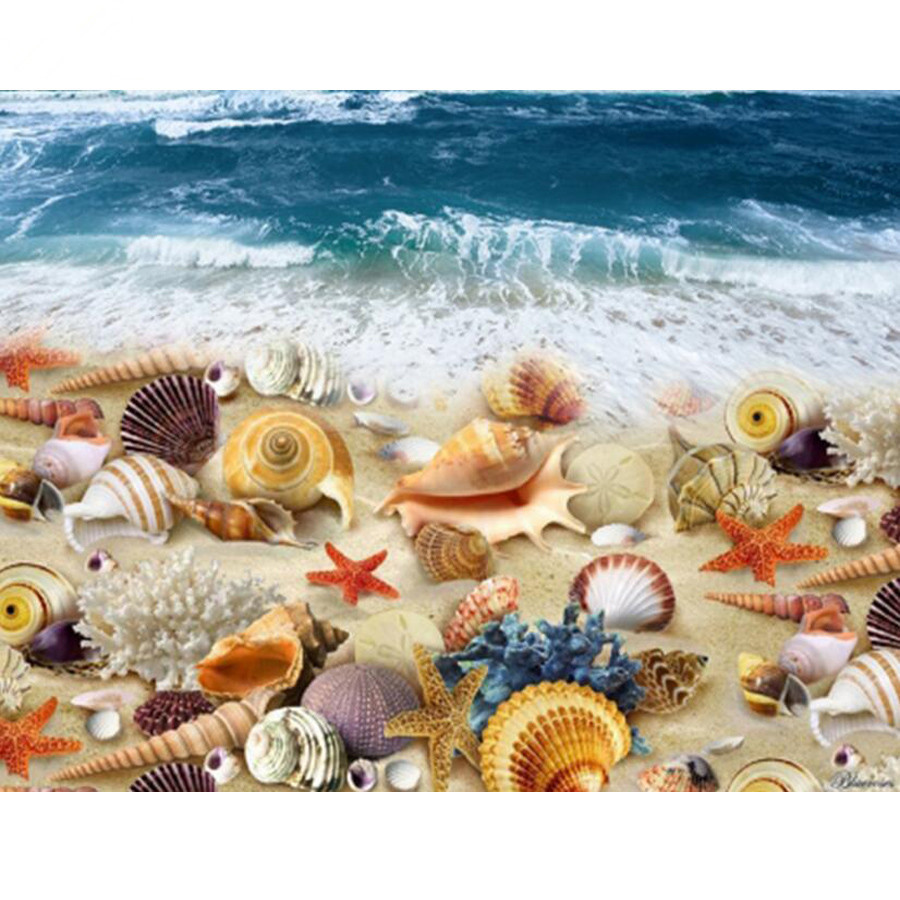 5d钻石画满钻沙滩贝壳海螺diy十字绣跨境热销爆款厂家直销 亚马逊