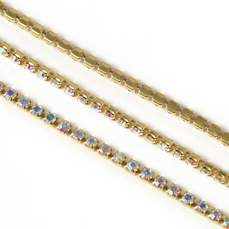 手工密爪水钻链条 手机壳边框装饰勾边 钻石链