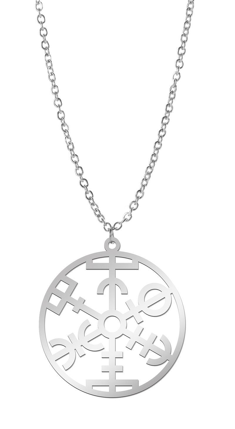 钛钢饰品嘻哈个性创意维京人不锈钢罗盘项链 欧美跨境饰品