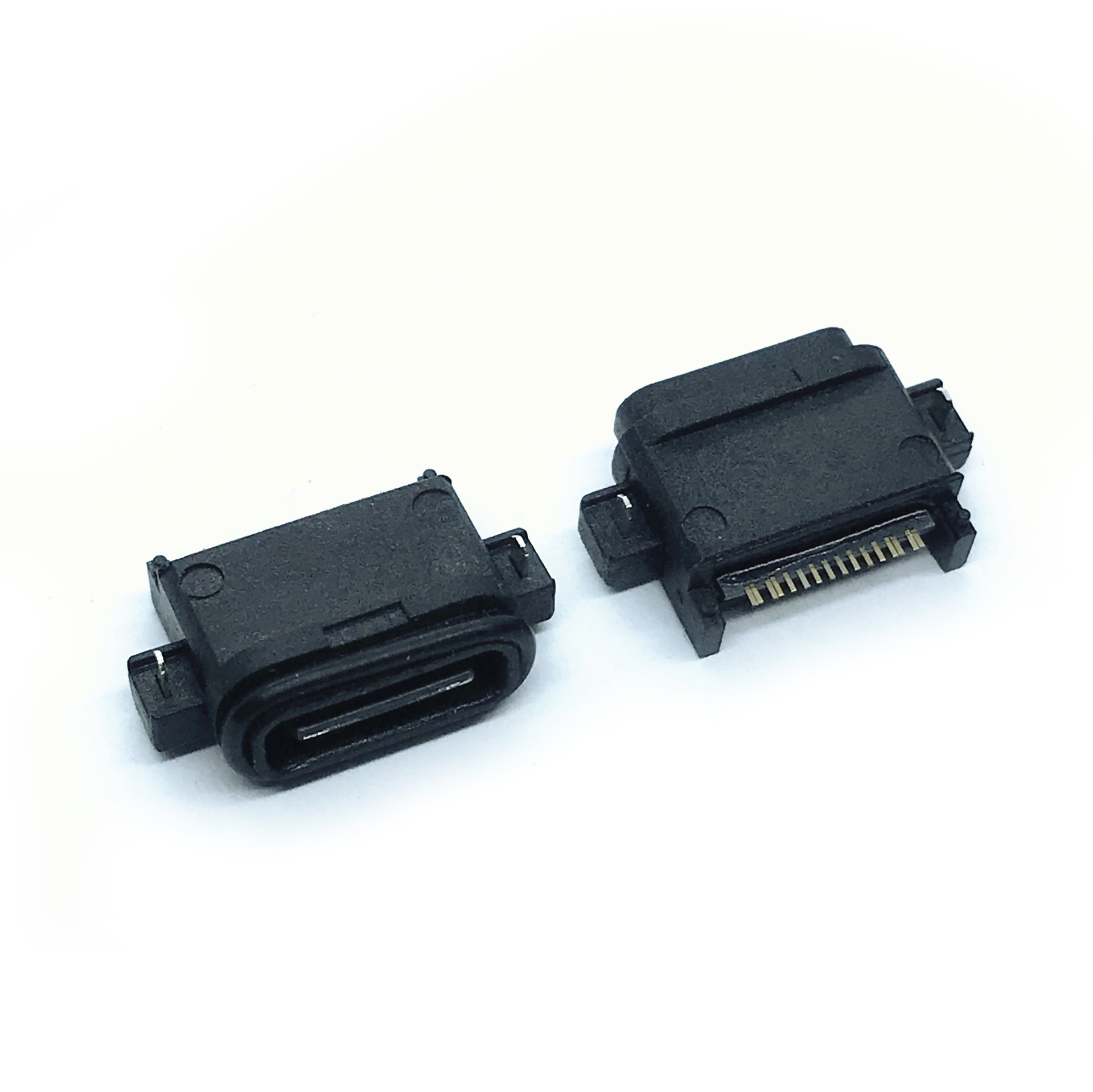 7级防水type c母座16pin 沉板1.65居中防水type-c母头 usb3.1接口