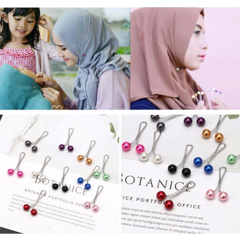 Cross-Border Foreign Trade Wholesale Muslim Ornament Fashion Scarf Buckle Headscarf Neck Clip Women Pearl Silk Scarf Clip Small Pin