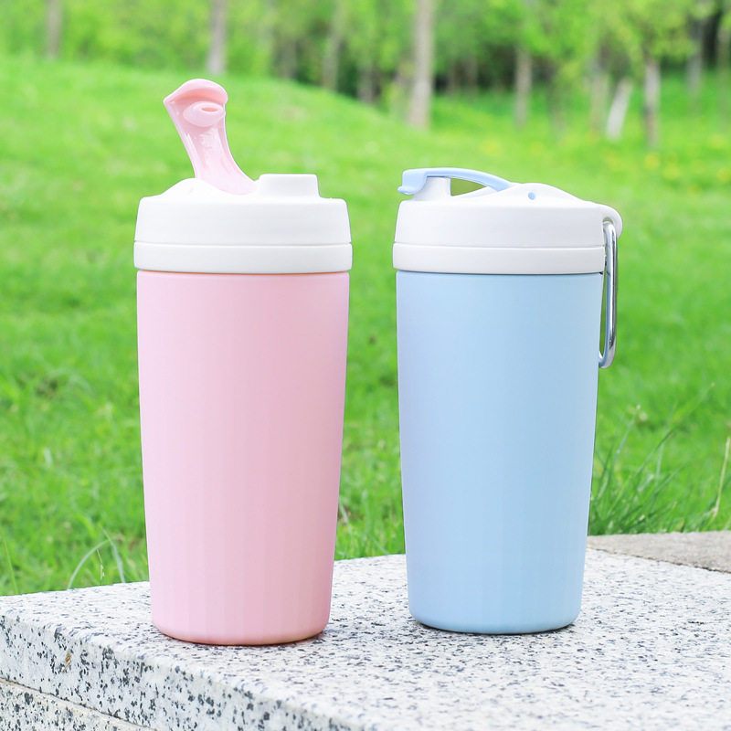 创意新品硅胶折叠咖啡杯 便携户外伸缩水杯双层保冷杯礼品定制