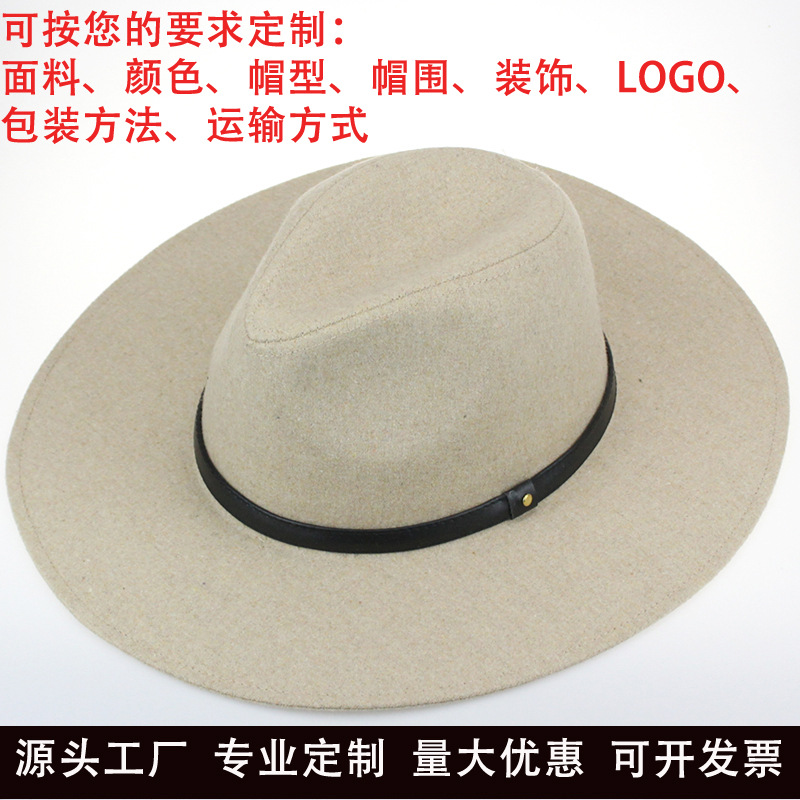 source factory customized various materials panama hat type large brim hat top hat felt cap support proofing processing order