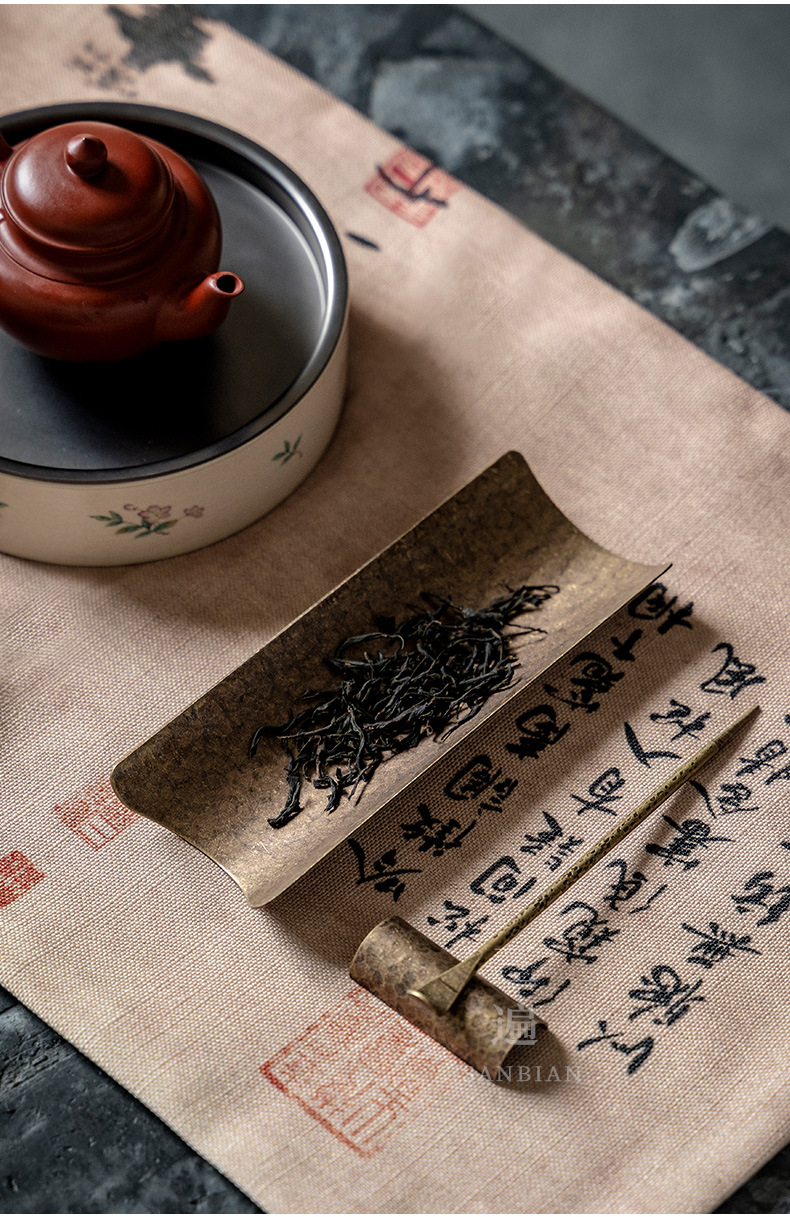 三遍茶具配件铜茶则大马士革分茶器纯铜禅意功夫配件茶艺师分茶则