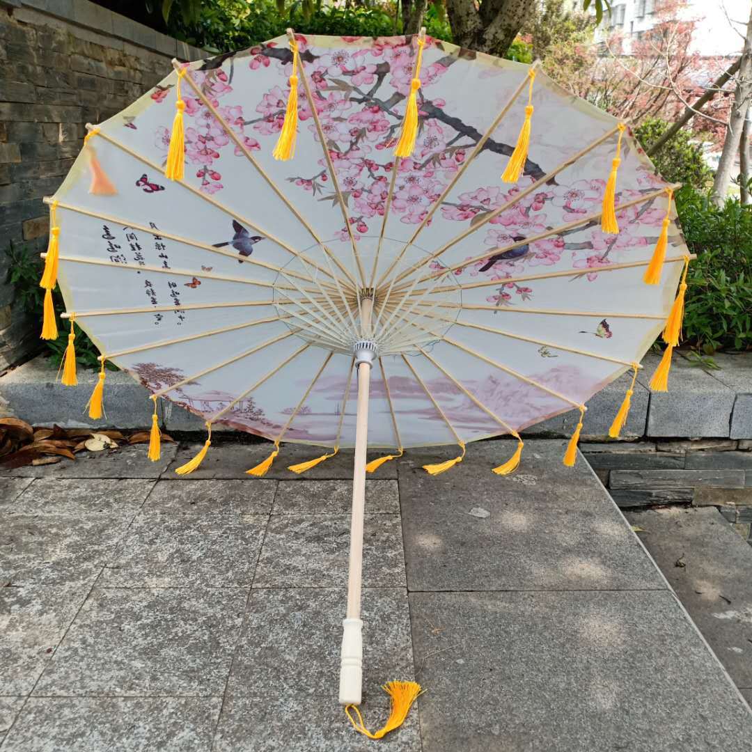 摆地摊中国风古风流苏伞汉服旗袍风搭配伞绸布角色装扮仙女拍照伞