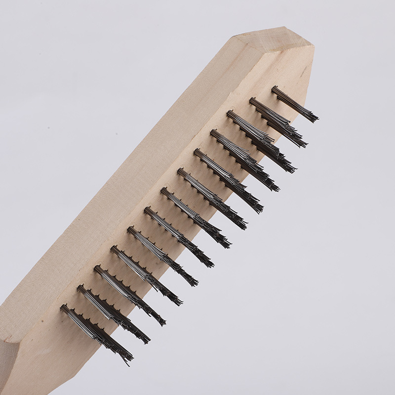 SOURCE Factory Direct Supply Multifunctional Wire Brush Wooden Handle Rust Removal Scale Brush Quantity Discount 0678