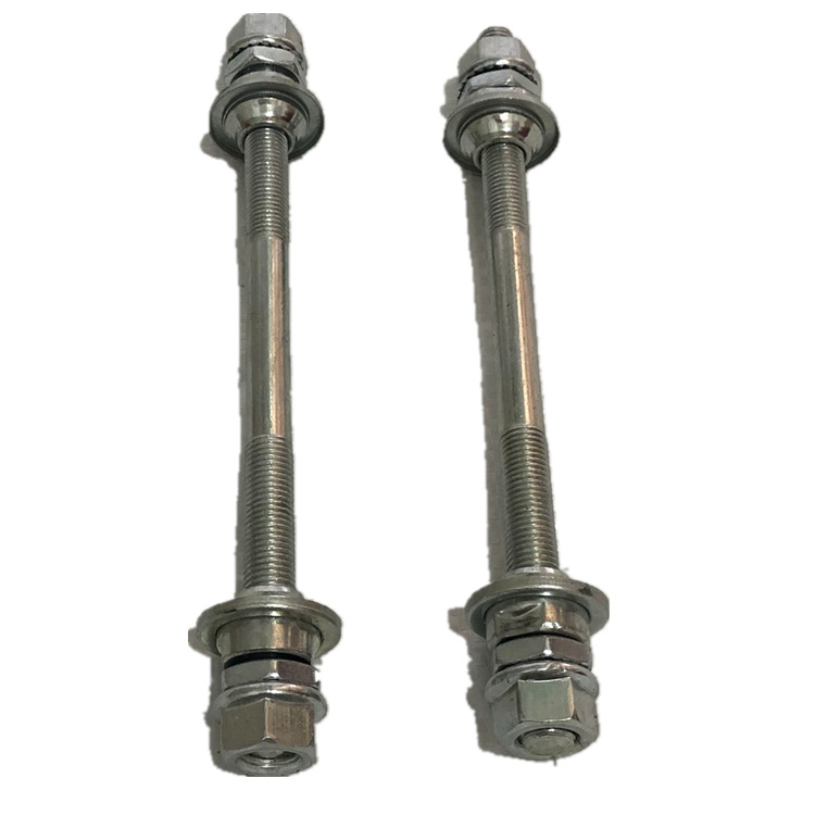 供应批发自行车前轴 自行车大档 带锁母前轴 7.25*13.8规则前轴