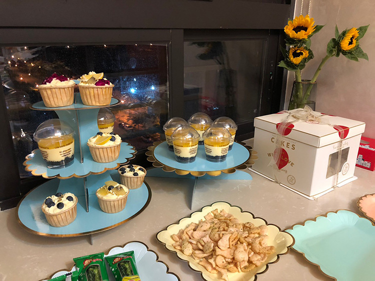 一层甜品台摆件展示架蛋糕托盘生日摆台布置派对装饰点心蛋糕架子