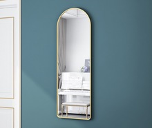 卧室客厅显瘦挂墙式金属全身镜北欧简约家用 壁挂镜子极简穿衣镜