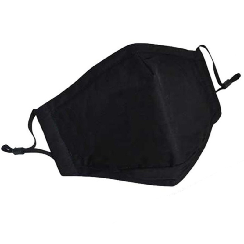 跨境外贸成人纯棉布黑色口罩男女可水洗防尘防风带鼻夹耳带可调节