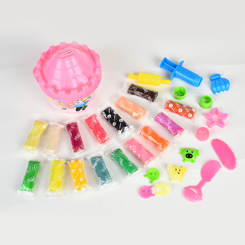 16色收纳盒装橡皮泥 无毒彩泥 儿童手工软泥diy套装 厂家批发