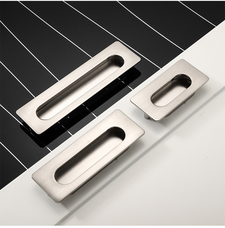 推拉门黑色拉手嵌入式柜门内嵌抽屉暗装拉手移门内扣柜子隐形暗扣