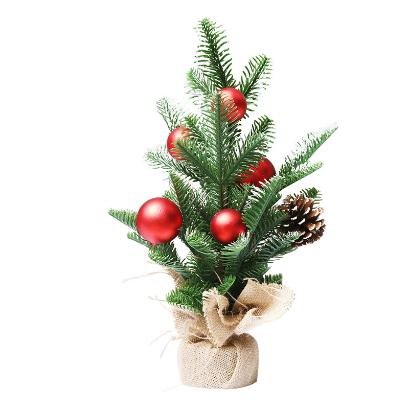 Cross-Border Christmas Decorations White Pe Chinese Hawthorn Mini Christmas Tree Hotel Mall Christmas Ornament