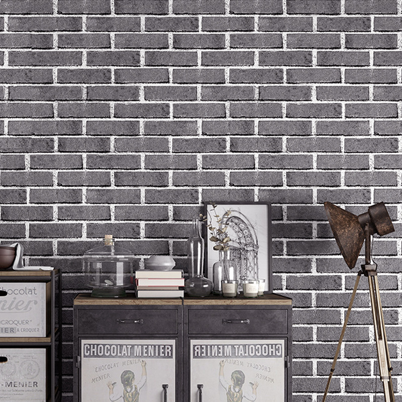 3d立体复古怀旧红砖青砖仿古砖头砖纹砖块墙纸非自粘餐厅饭店壁纸