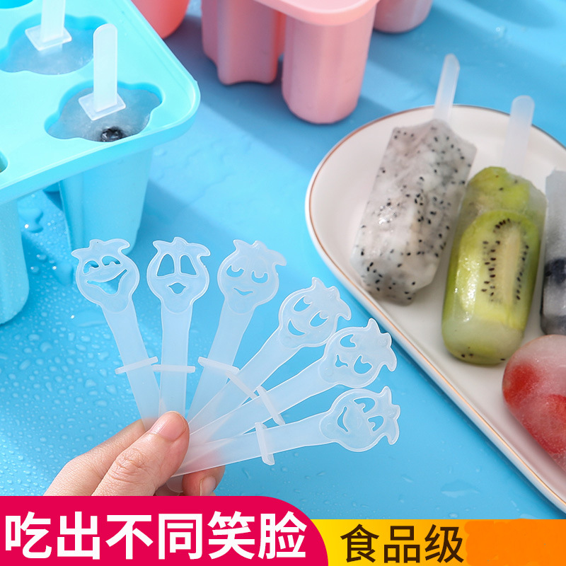 Manufacturer Edible Silicon Ice-Cream Mould Household Homemade Ice Cream Popsicle Box Cross-Border 6-Piece Popsicle Mold