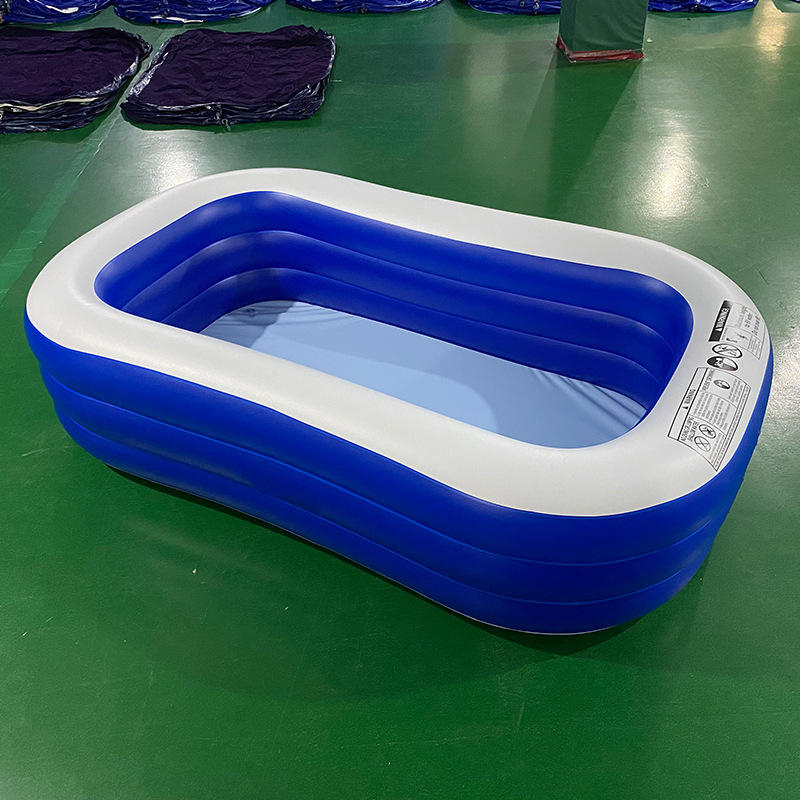 242cm三层三环pvc充气洗澡池 户外大人成人游泳池 pvc冲气3米水池