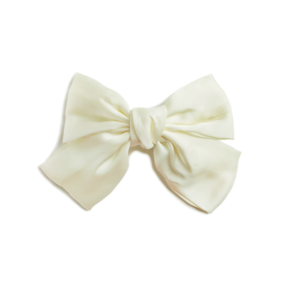 Satin Big Bow Hairpin Black Head Clip Back Head Internet Celebrity Clip Solid Color Elegant Hair Pin Female